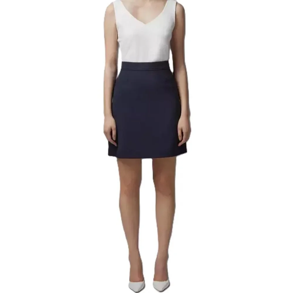 LK Bennett Black Crepe Mini Pencil Skirt Sz 8 (IT 44)